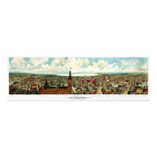 Panoramisch Uitzicht van Milwaukee Wisconsin 1898 Foto Afdruk