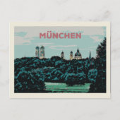 Panoramisch Uitzicht van München vanaf het plattel Briefkaart (Voorkant)