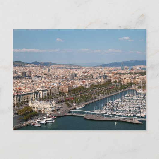 Panoramisch uitzicht van Port Vell in Barcelona, S Briefkaart (Voorkant)