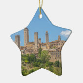 Panoramisch uitzicht van San Gimignano Tuscany Ita Keramisch Ornament (Links)