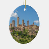 Panoramisch uitzicht van San Gimignano Tuscany Ita Keramisch Ornament (Rechts)