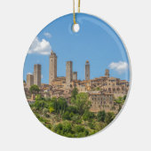 Panoramisch uitzicht van San Gimignano Tuscany Ita Keramisch Ornament (Links)