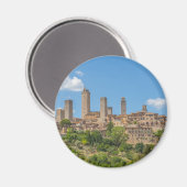 Panoramisch uitzicht van San Gimignano Tuscany Ita Magneet (Voorkant / Achterkant)