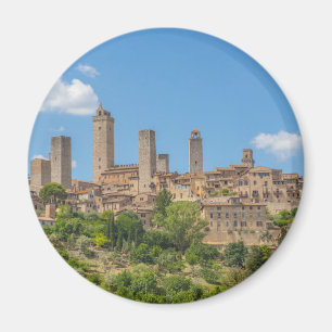 Panoramisch uitzicht van San Gimignano Tuscany Ita Magneet