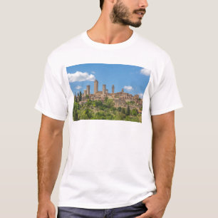 Panoramisch uitzicht van San Gimignano Tuscany Ita T-shirt
