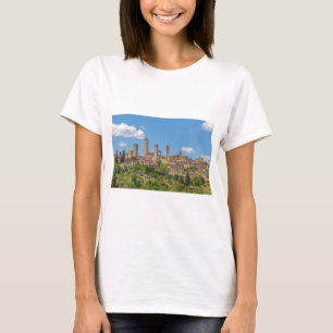 Panoramisch uitzicht van San Gimignano Tuscany Ita T-shirt