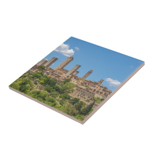 Panoramisch uitzicht van San Gimignano Tuscany Ita Tegeltje (Zijkant)