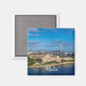 Panoramisch uitzicht van Sliema in Malta Magnet (Voorkant / Achterkant)
