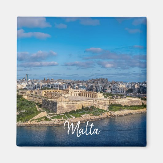 Panoramisch uitzicht van Sliema in Malta Magnet (Voorkant)