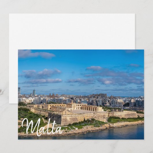 Panoramisch uitzicht van Sliema op Malta (Voorkant / Achterkant)