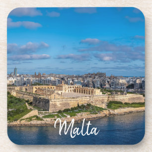 Panoramisch uitzicht van Sliema op Malta Bier Onderzetter