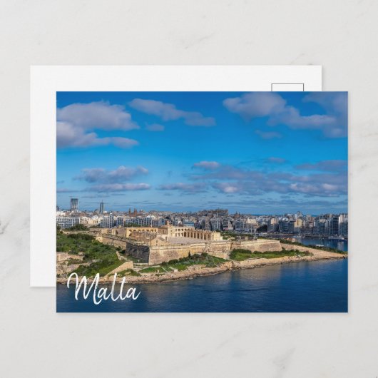 Panoramisch uitzicht van Sliema op Malta Briefkaart (Voorkant / Achterkant)