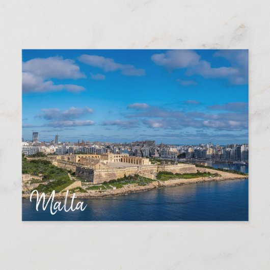 Panoramisch uitzicht van Sliema op Malta Briefkaart (Voorkant)