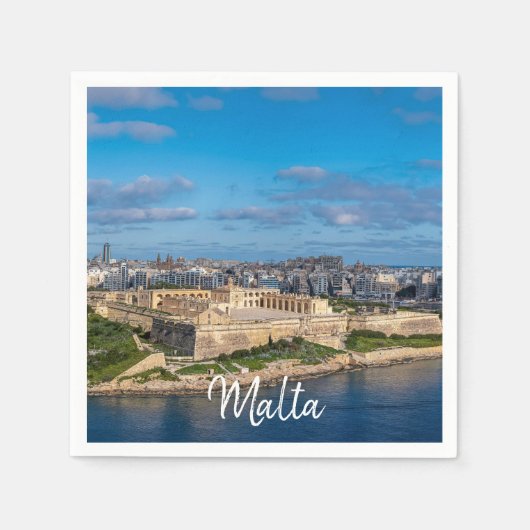 Panoramisch uitzicht van Sliema op Malta Servet (Voorkant)
