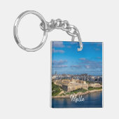 Panoramisch uitzicht van Sliema op Malta Sleutelhanger (Voorkant Links)