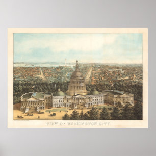 Panoramisch uitzicht van Washington DC Poster