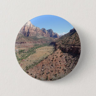 Panoramisch Uitzicht van Zion Canyon uit The Watch Ronde Button 5,7 Cm