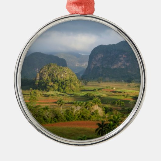 Panoramisch valleilandschap, Cuba Metalen Ornament (Voorkant)