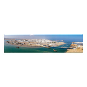 Panoramisch zicht op de haven van Sur - Oman Foto Afdruk