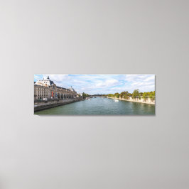 Panoramisch zicht op Musee d'Orsay vanaf Pont Roya Canvas Afdruk