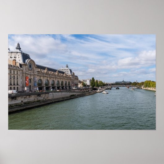 Panoramisch zicht op Musee d'Orsay vanaf Pont Roya Poster (Voorkant)
