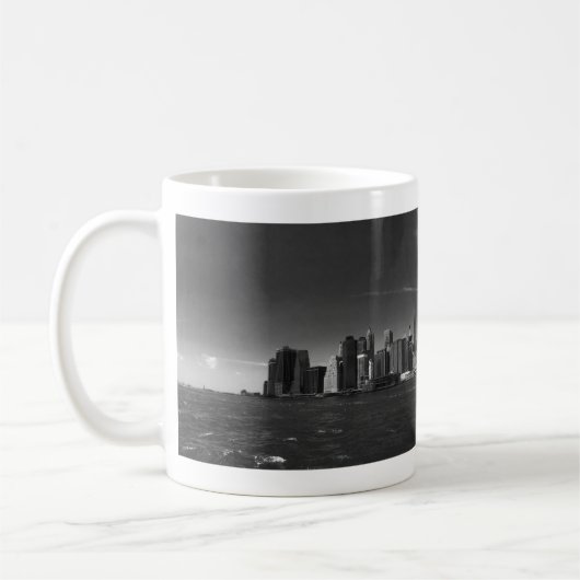 Panoramisch Zwart Wit Brooklyn Koffiemok (Links)