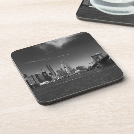 Panoramisch Zwart Wit Brooklyn Onderzetter (Linkerzijde)