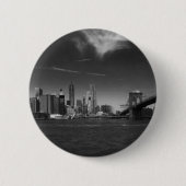 Panoramisch Zwart Wit Brooklyn Ronde Button 5,7 Cm (Voorkant)