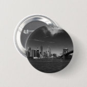 Panoramisch Zwart Wit Brooklyn Ronde Button 5,7 Cm (Voorkant /achterkant)