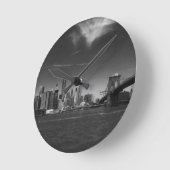 Panoramisch Zwart Wit Brooklyn Ronde Klok (Hoek)