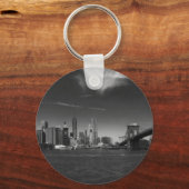 Panoramisch Zwart Wit Brooklyn Sleutelhanger (Voorkant)