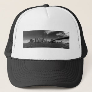 Panoramisch Zwart Wit Brooklyn Trucker Pet