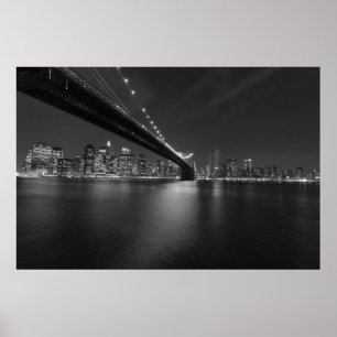 Panoramisch Zwart Wit New York City Silhouet Poster