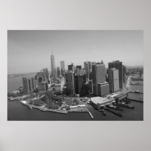 Panoramisch Zwart Wit New York Silhouet Poster