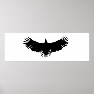 Panoramische Amerikaanse Eagle Silhouet Poster Pri