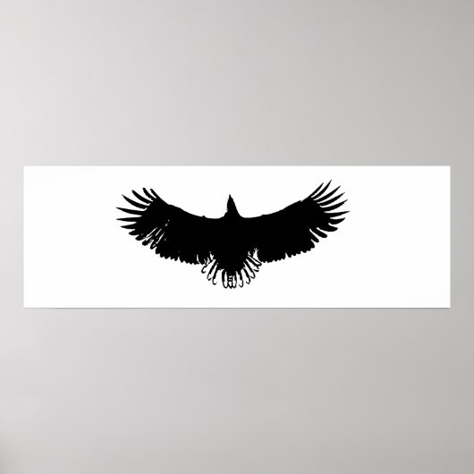 Panoramische Amerikaanse Eagle Silhouet Poster Pri (Voorkant)