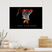 Panoramische Basketbalposter Ik hou van dit spel Poster (Keuken)