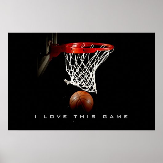 Panoramische Basketbalposter Ik hou van dit spel Poster (Voorkant)