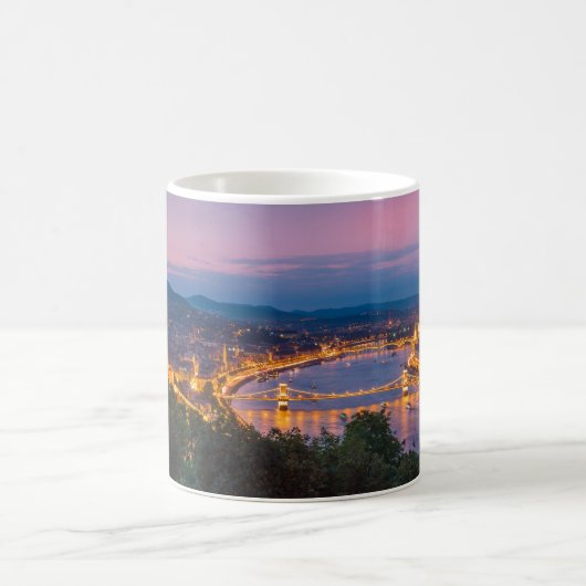 Panoramische Boedapest Skyline in Hongarije, 's na Koffiemok (Center)