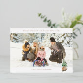 Panoramische Chic H-foto - Winterboom Folie Uitnodiging (Staand Voorkant)