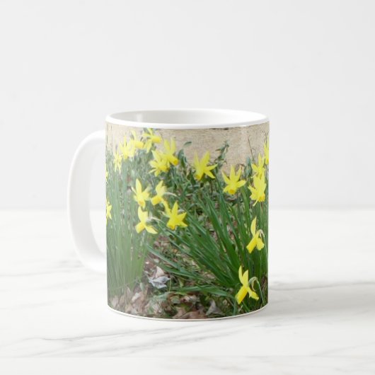 Panoramische Daffodil Flowers Mok (Voorkant links)