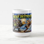 Panoramische Decaf Destroyer Coffee Superheld Comi Koffiemok (Center)