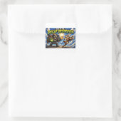Panoramische Decaf Destroyer Koffie Superheld Comi Vierkante Sticker (Tas)