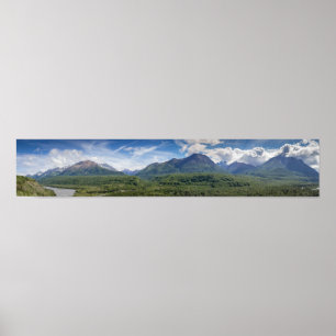 Panoramische foto van Alaska Mountains Poster