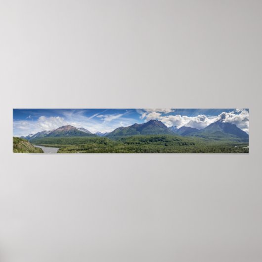 Panoramische foto van Alaska Mountains Poster (Voorkant)
