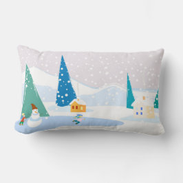 Panoramische illustratie, vector, prachtige winter kussen