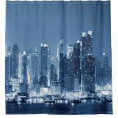 Panoramische nacht Skyline Manhattan New-York City Douchegordijn (Voorkant)