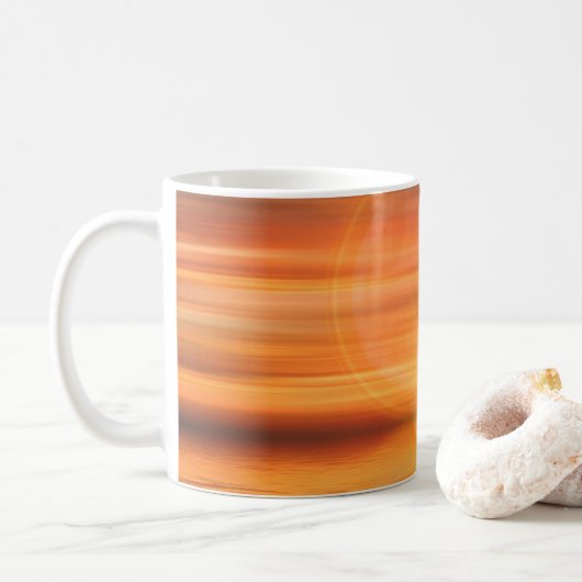 Panoramische Ocean Sunset Koffiemok (Met donut)