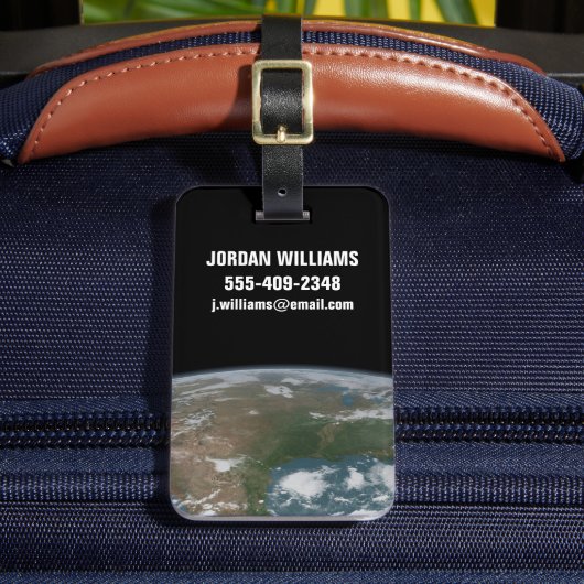 Panoramische planeet Aarde en de VS. 2 Bagagelabel (Voorkant Insitu 2)