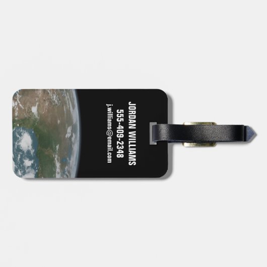 Panoramische planeet Aarde en de VS. 2 Bagagelabel (Achterkant horizontaal)